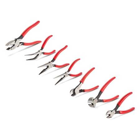 Tekton Pliers Set, 7-Piece (Long Nose, Diagonal Cutting, End Cutting, Cable Cutting, Lineman's) PLR99010